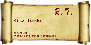 Ritz Tünde névjegykártya